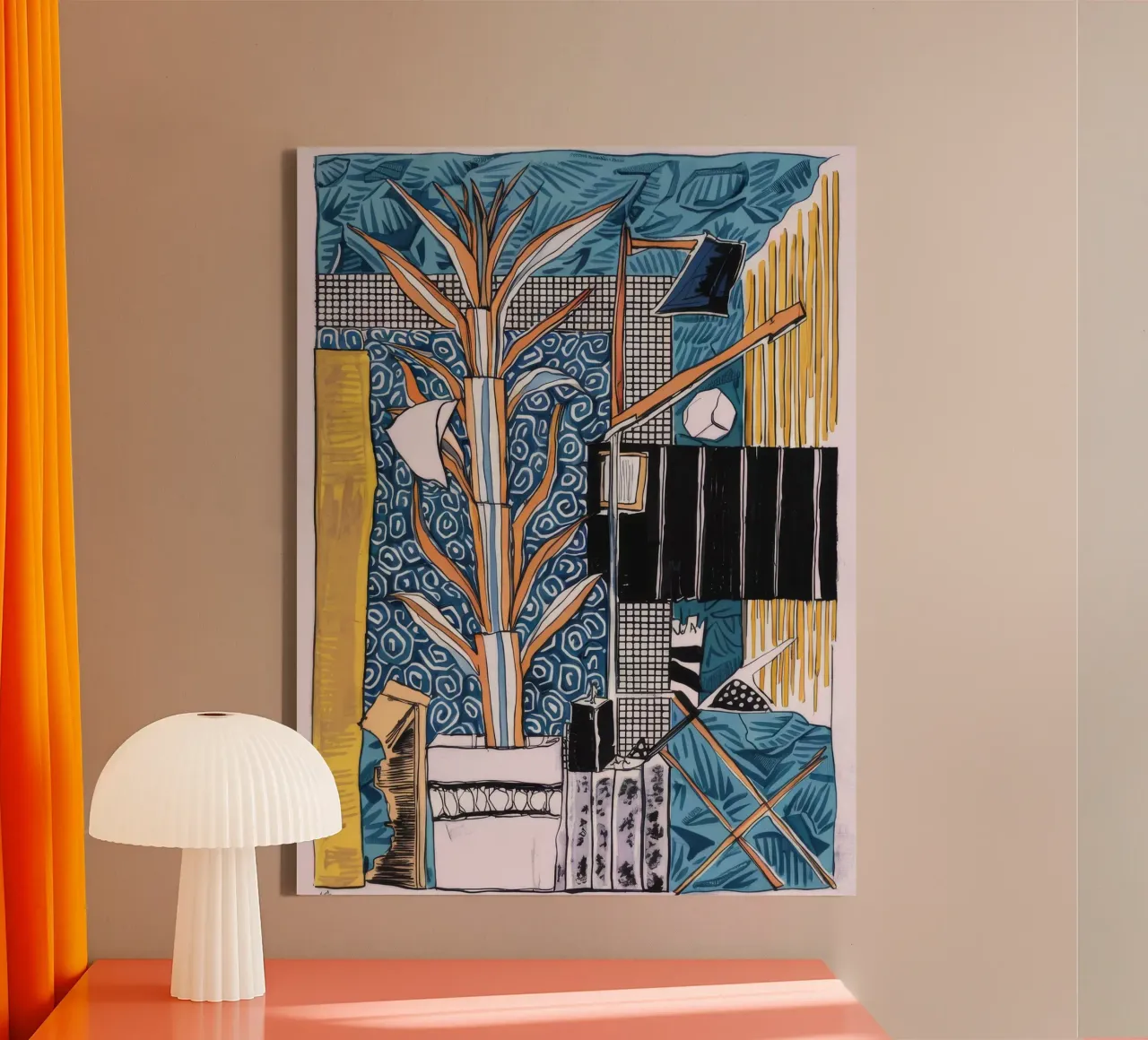 Tropisch bladerdek Canvas canvas van Beach Palette