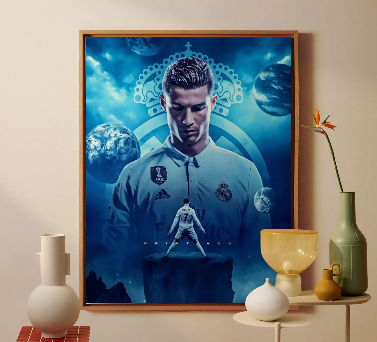 Cristiano Ronaldo tela con Cornice a cassetta da Agus Creative