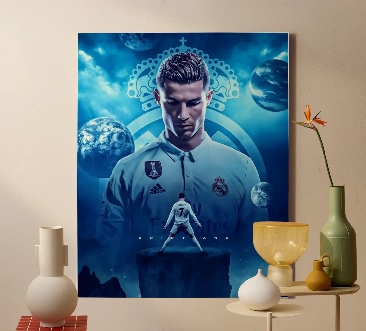 Cristiano Ronaldo tela con Cornice a cassetta da Agus Creative