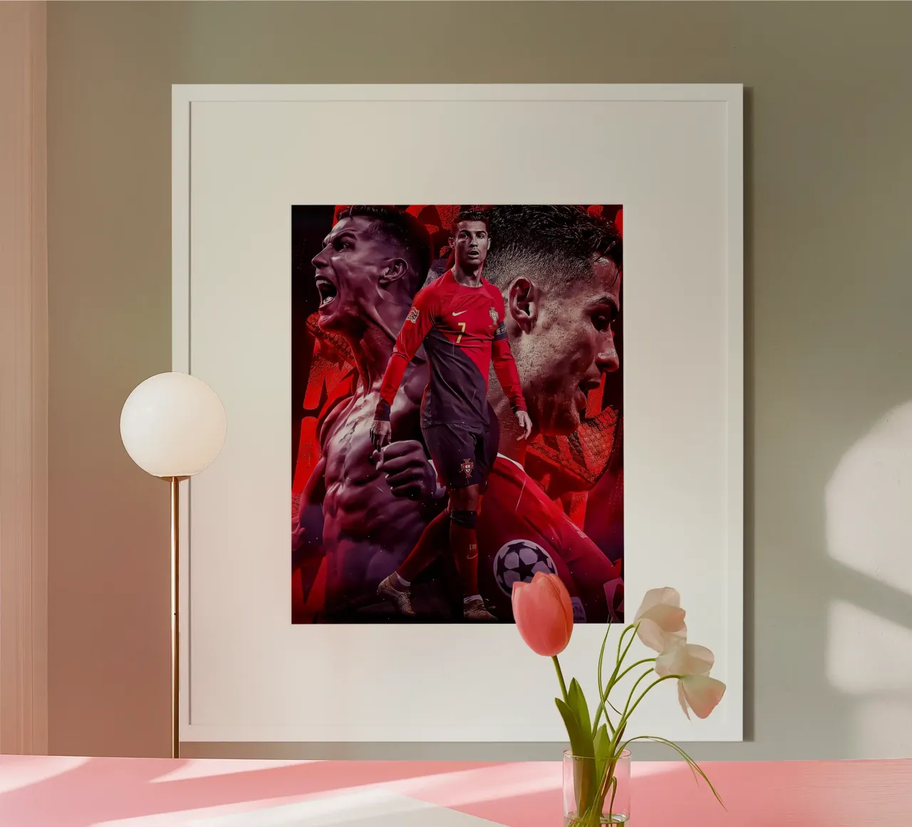 Cristiano Ronaldo poster con telaio in alluminio da Agus Creative