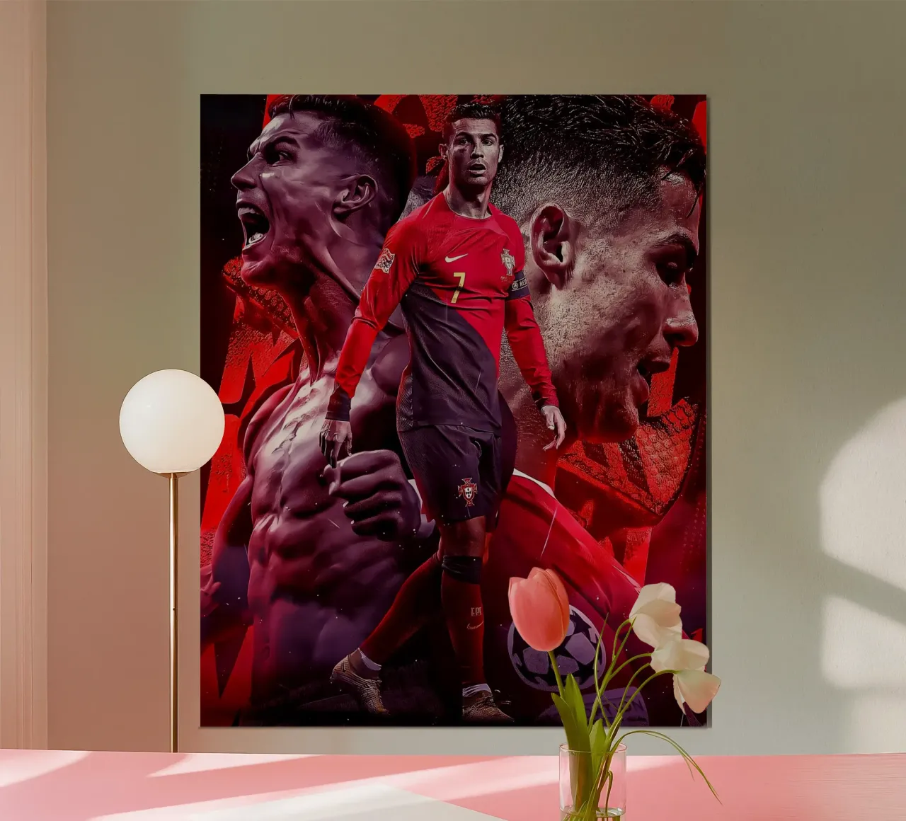 Cristiano Ronaldo poster con telaio in alluminio da Agus Creative