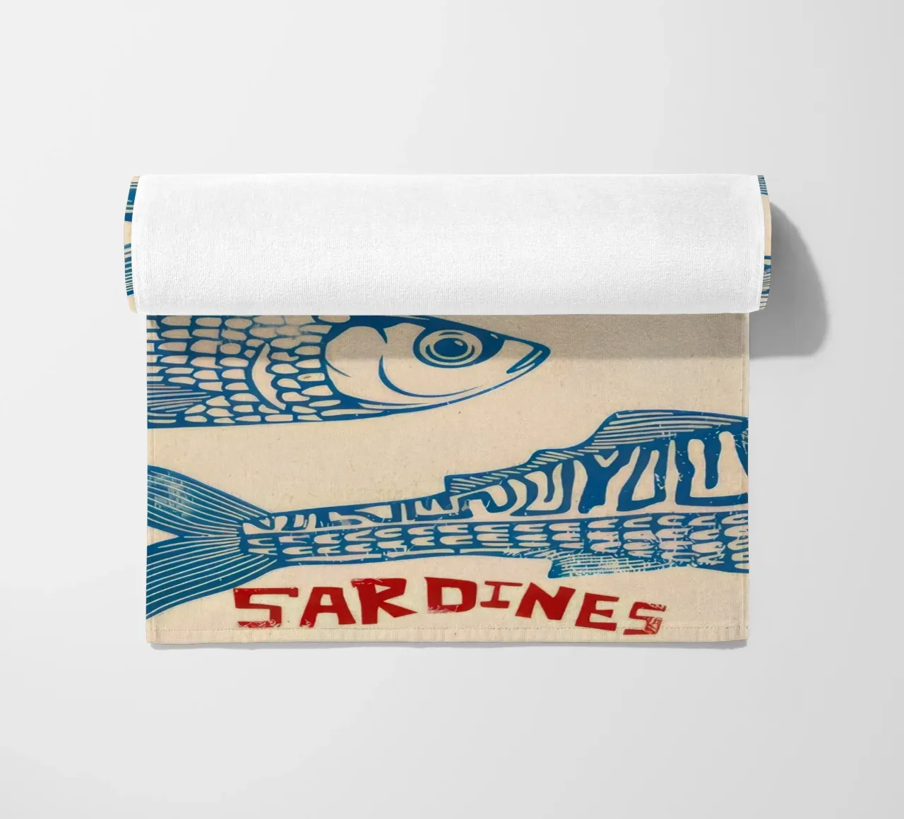 Lattina di sardine vintage telo mare da Alishasteel