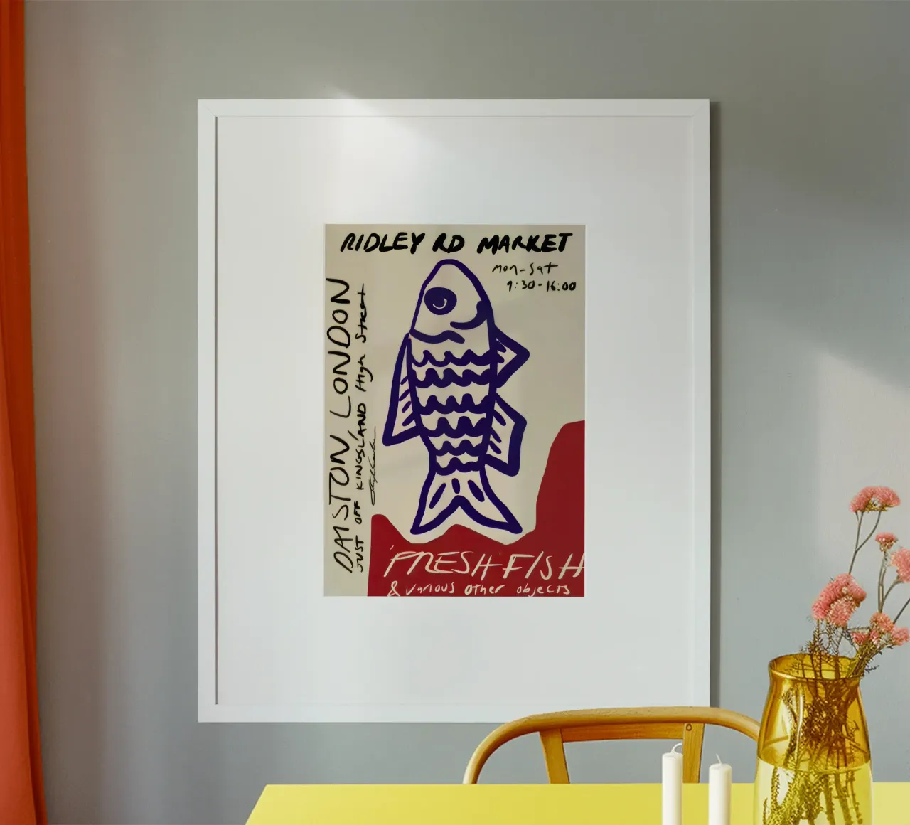 Pesce fresco Vintage poster con telaio in legno da Alishasteel
