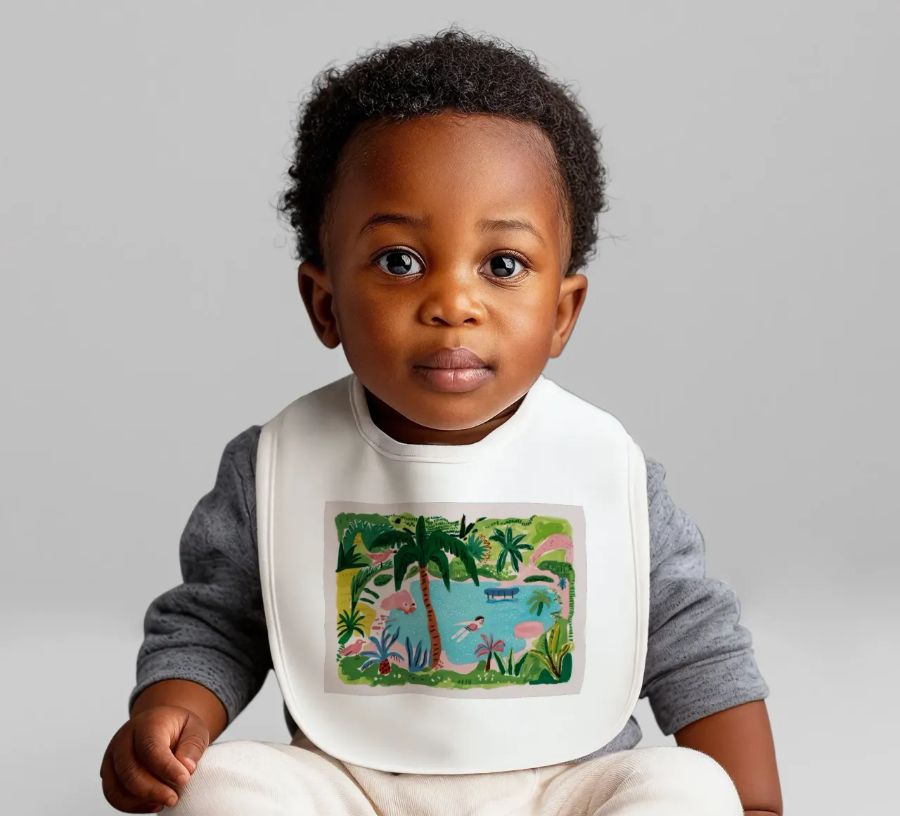 Verdant Hillside Retreat baby bib by Beach Palette