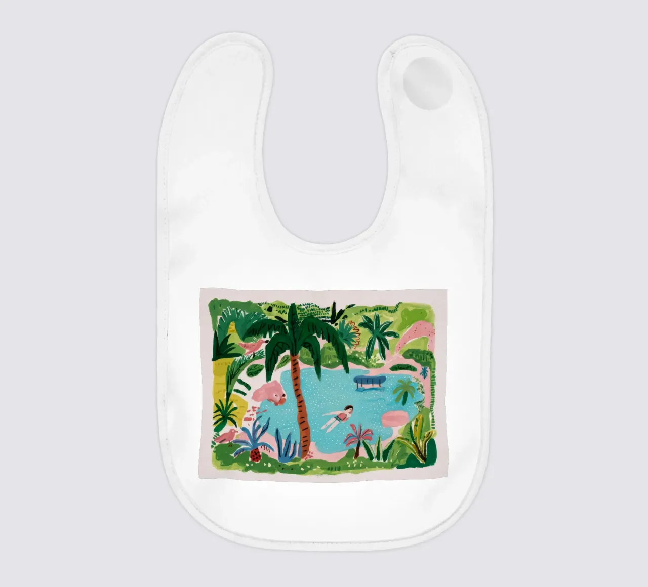 Verdant Hillside Retreat baby bib by Beach Palette