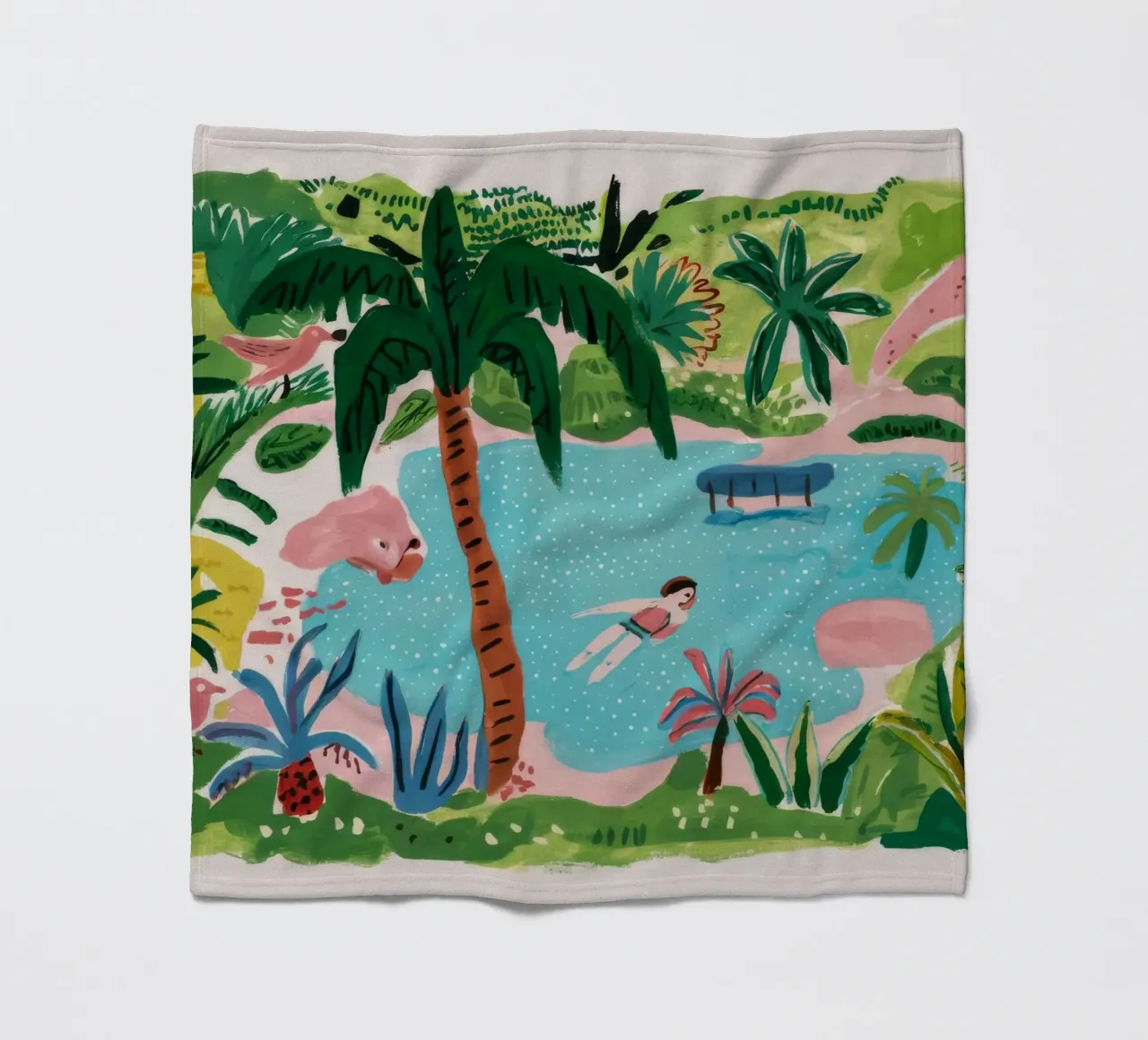 Grüner Rückzugsort am Hang Fleecedecke von Beach Palette