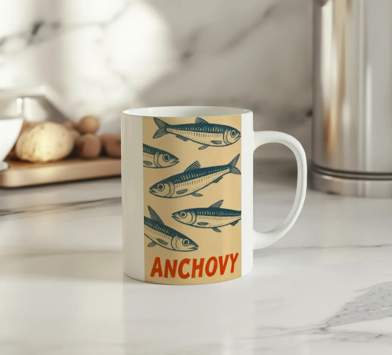 Acciuga di latta vintage tazza in ceramica da Alishasteel