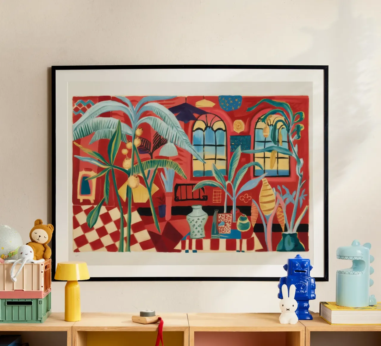Casa sulla spiaggia eclettica poster con telaio in plastica da Beach Palette