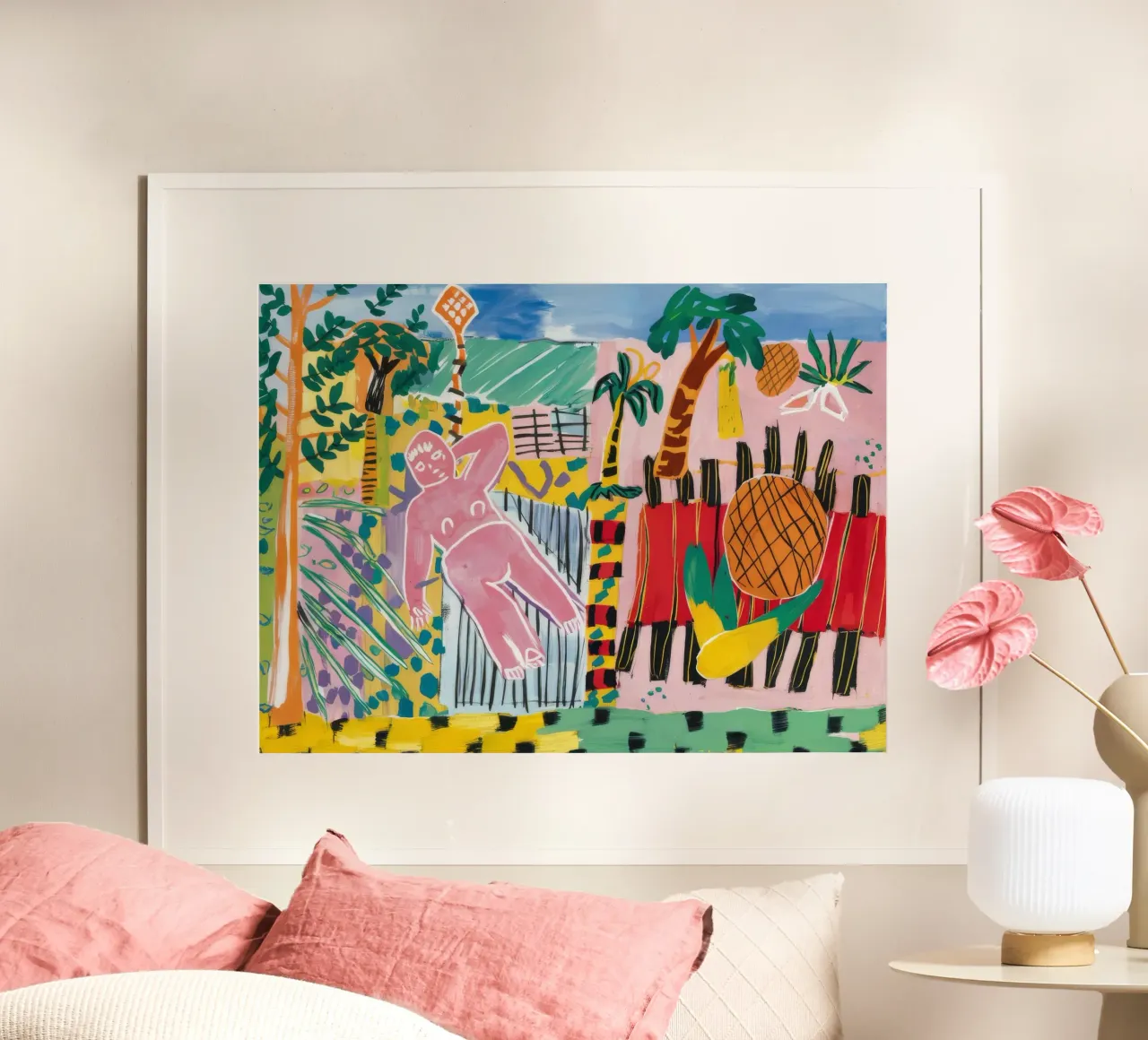 Tranquil Beachside Villa poster con telaio in alluminio da Beach Palette