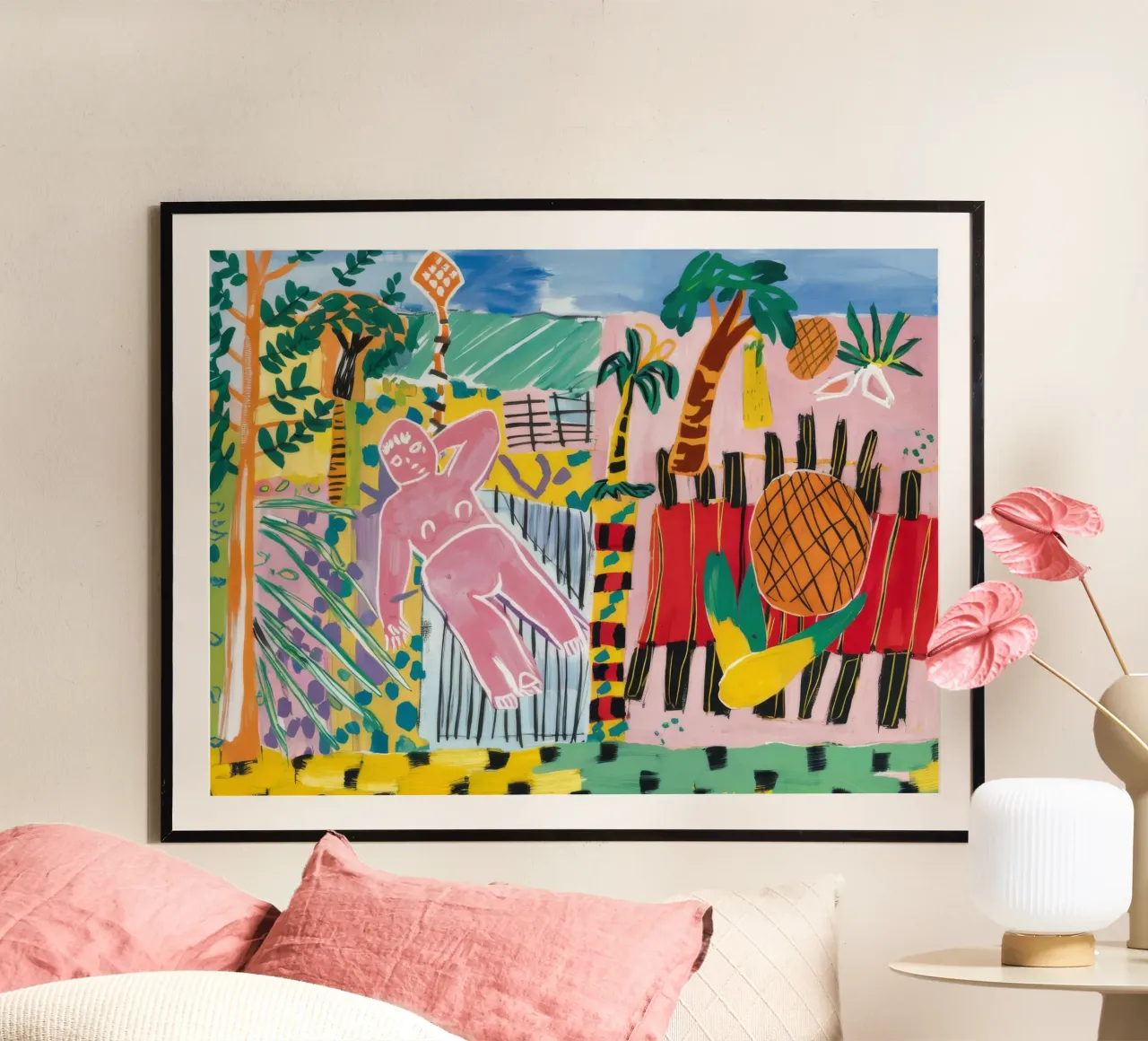 Tranquil Beachside Villa poster con telaio in alluminio da Beach Palette