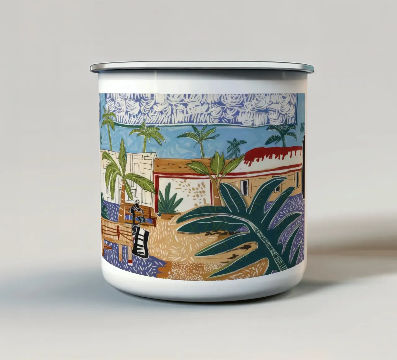 Ritiro nel giardino tropicale tazza in smalto da Beach Palette