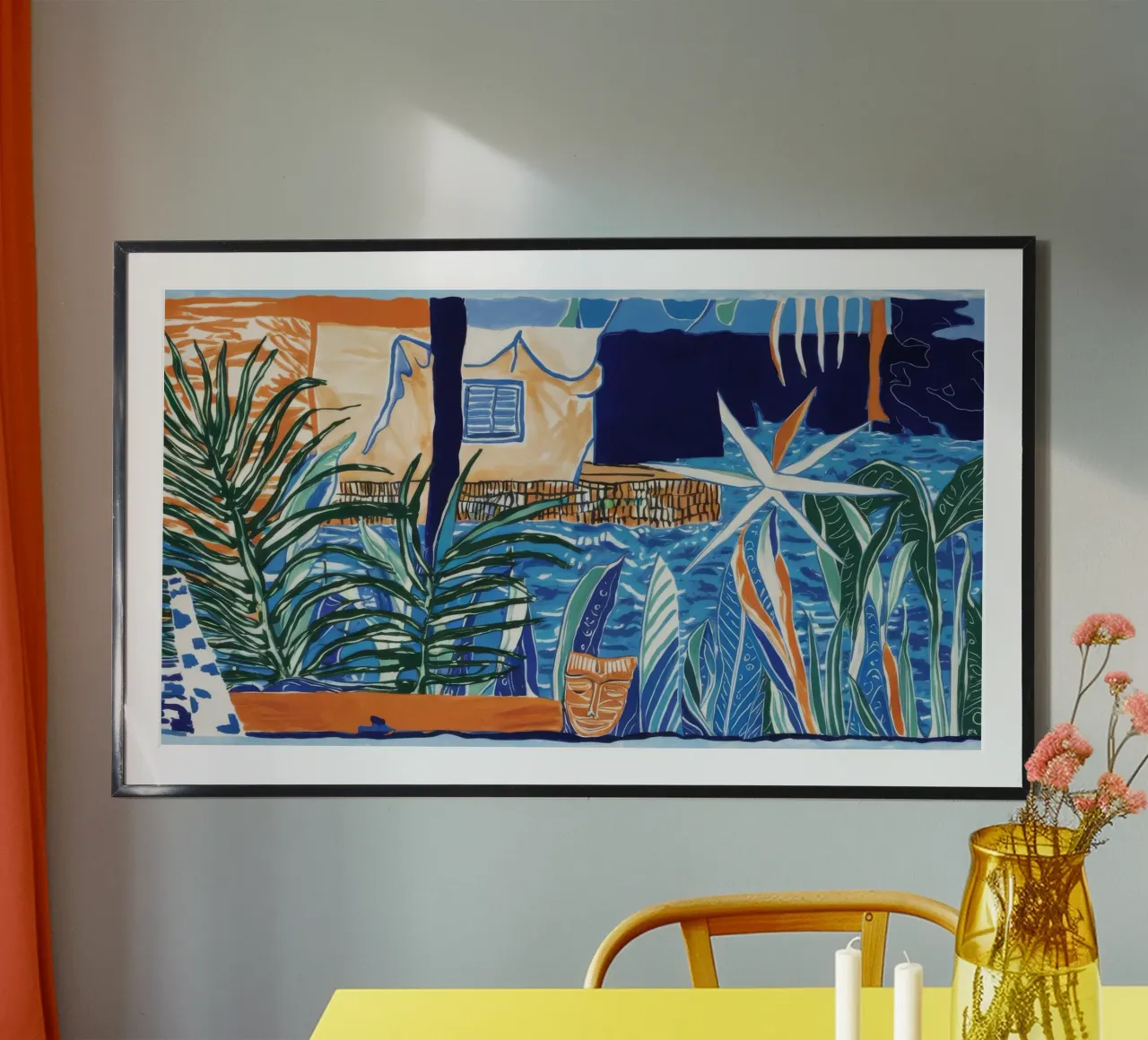 Ritiro nell'oasi della giungla poster con telaio in legno da Beach Palette
