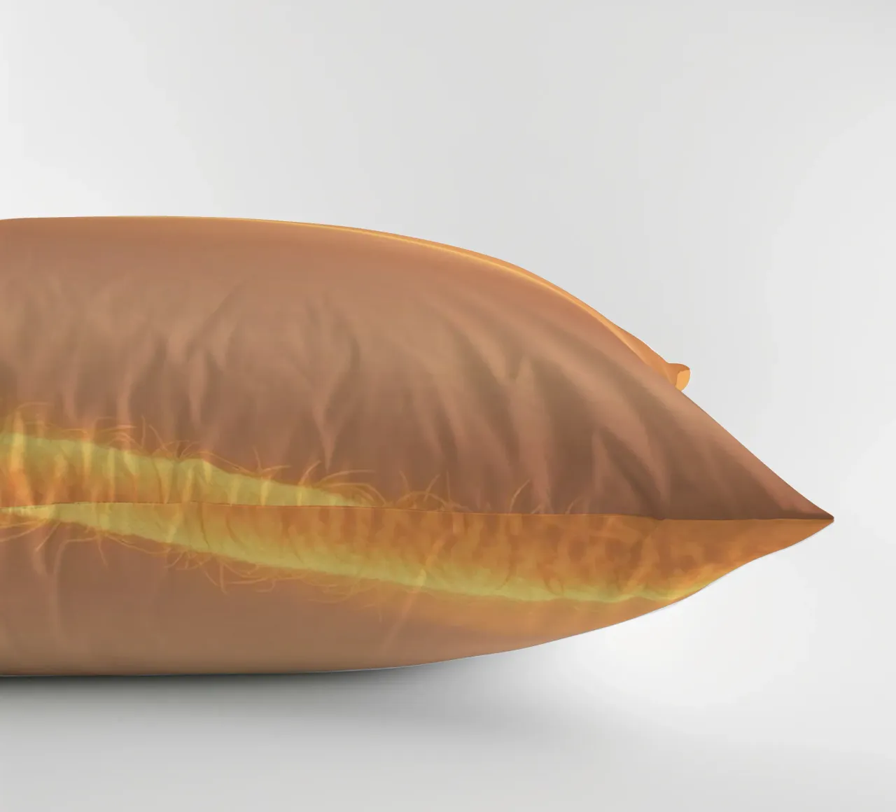 Soft golden waves of light and texture decorative cushion by DesignDoodle