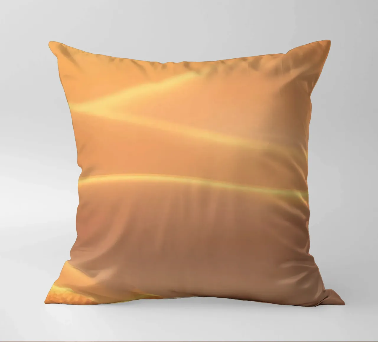 Soft golden waves of light and texture decorative cushion by DesignDoodle
