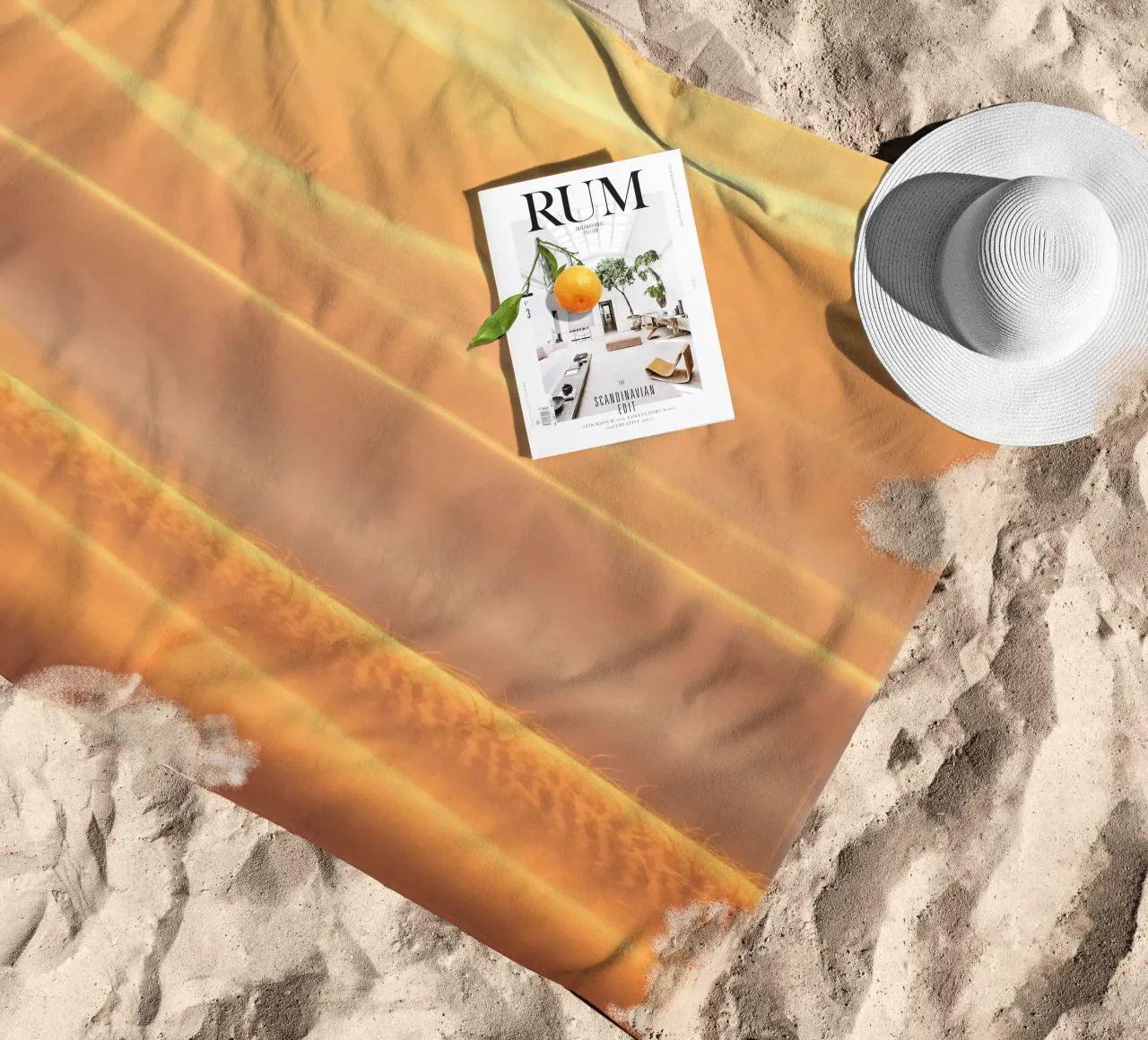 Soft golden waves of light and texture beach towel by DesignDoodle