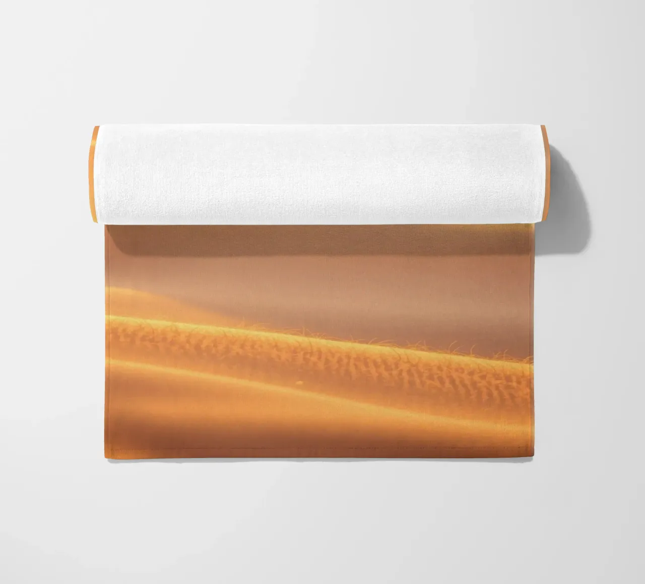 Soft golden waves of light and texture beach towel by DesignDoodle