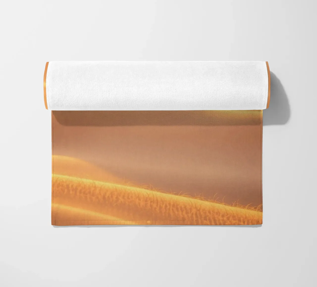 Soft golden waves of light and texture beach towel by DesignDoodle