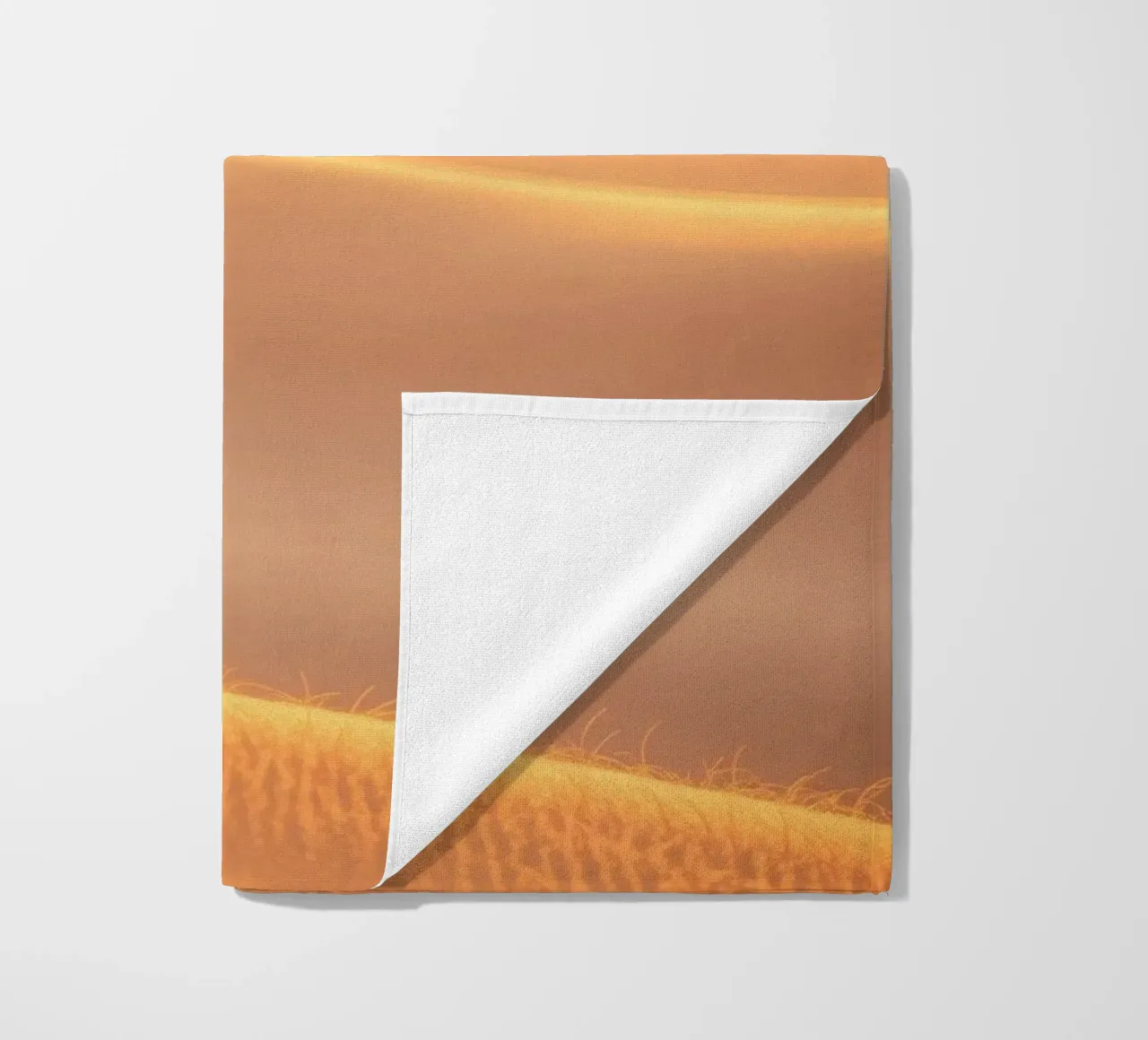 Soft golden waves of light and texture beach towel by DesignDoodle
