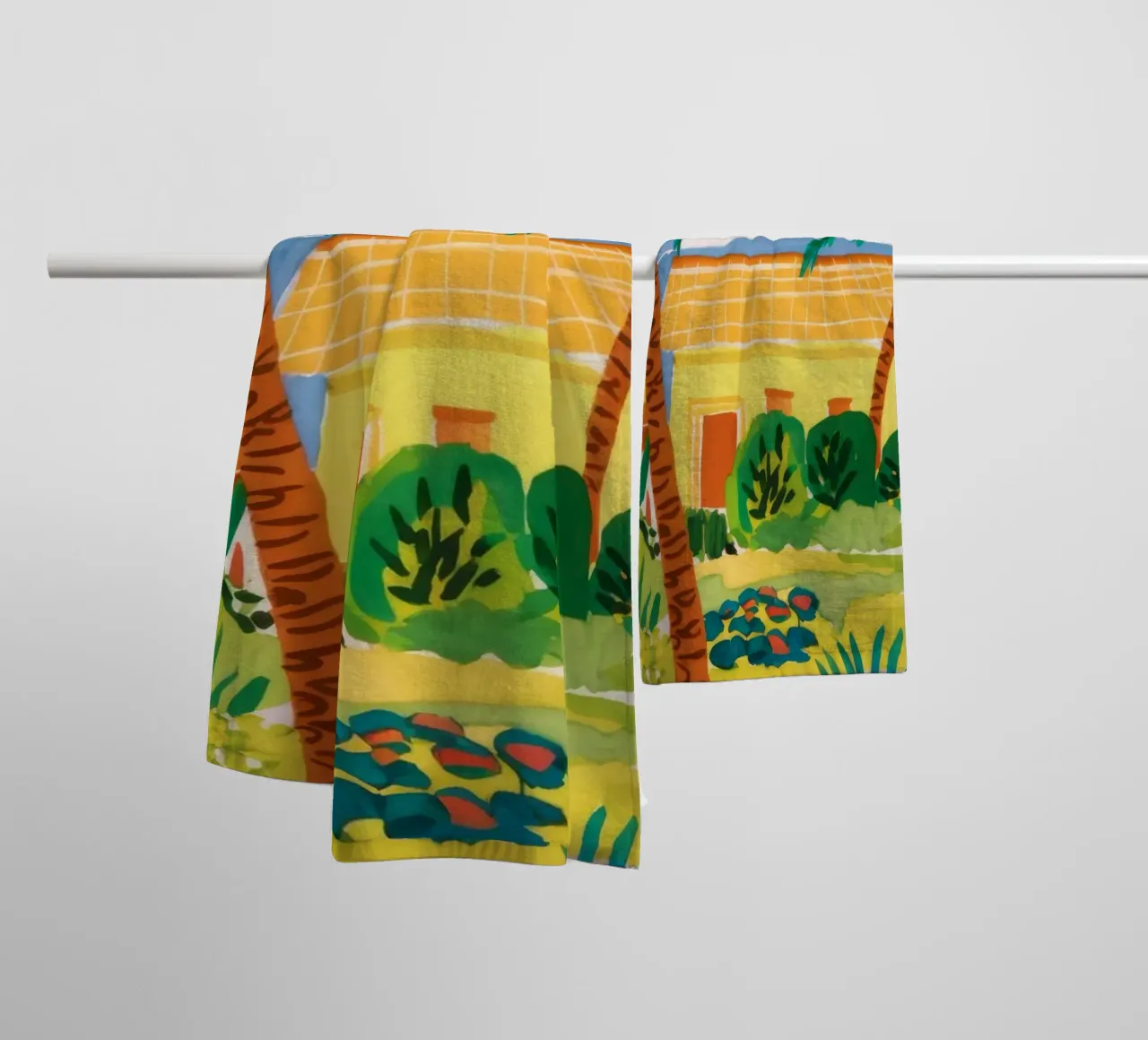 Nascondiglio in un giardino lussureggiante asciugamano da bagno da Beach Palette