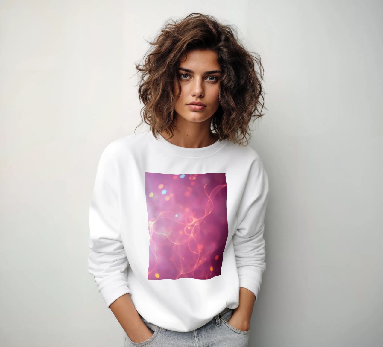 abstract with glowing patterns and soft colors sweatshirt by DesignDoodle