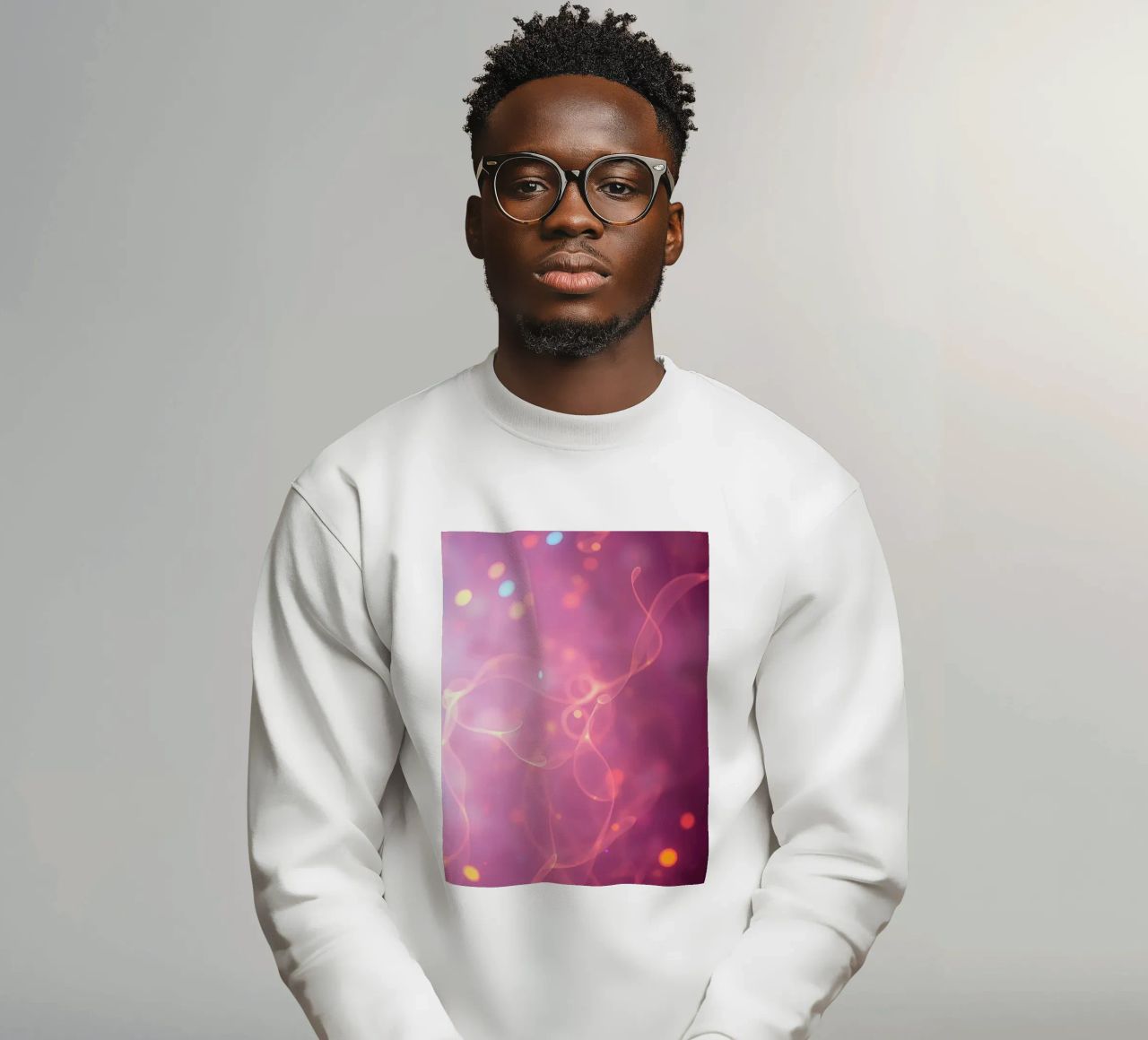 abstract with glowing patterns and soft colors sweatshirt by DesignDoodle