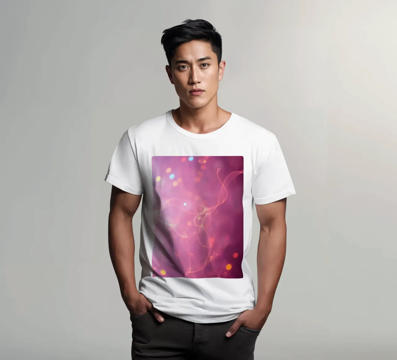 abstract with glowing patterns and soft colors t-shirt by DesignDoodle