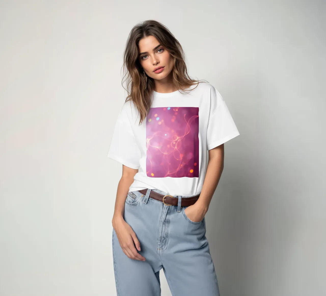 abstract with glowing patterns and soft colors t-shirt by DesignDoodle