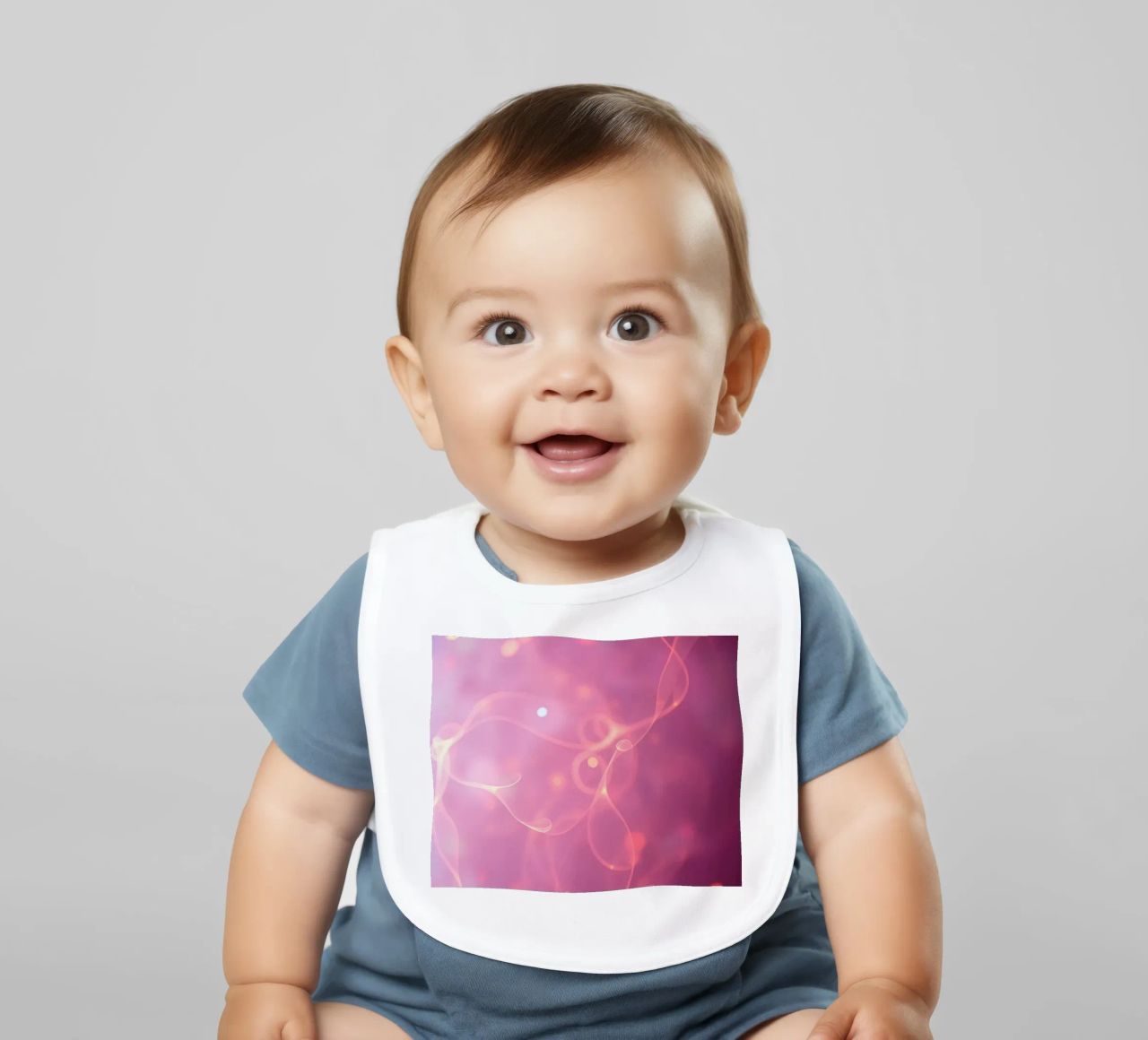 abstract with glowing patterns and soft colors baby bib by DesignDoodle