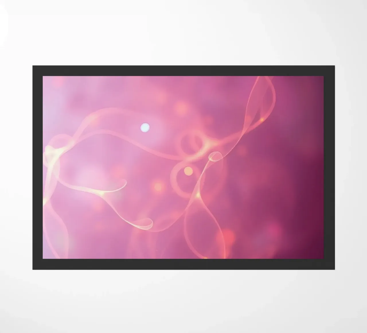 abstract with glowing patterns and soft colors doormat by DesignDoodle