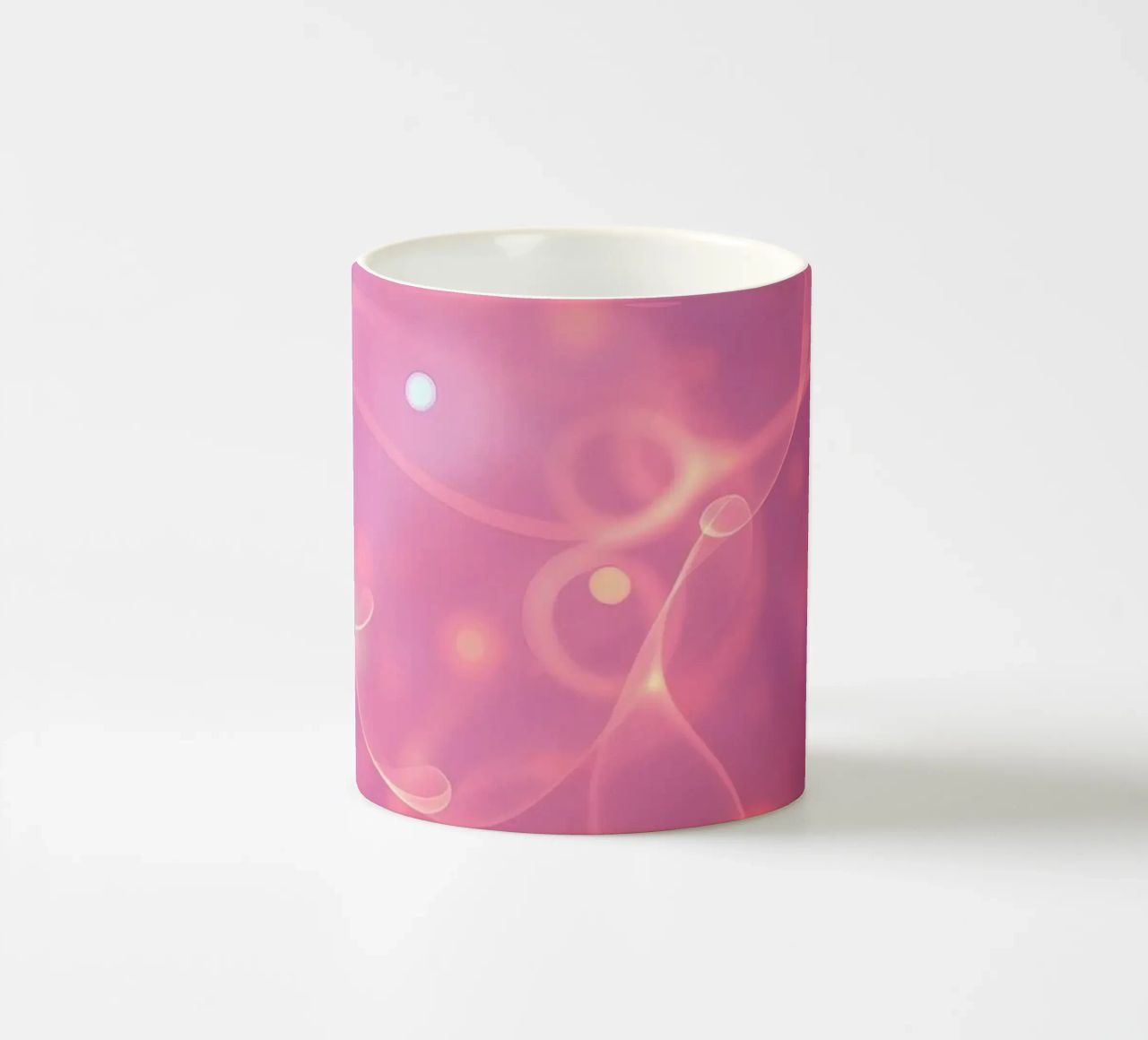abstract with glowing patterns and soft colors ceramic mug by DesignDoodle