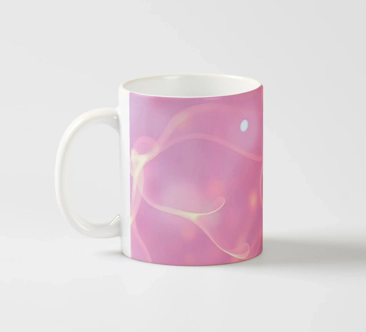 abstract with glowing patterns and soft colors ceramic mug by DesignDoodle
