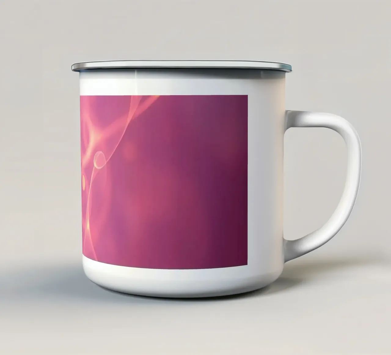 astratto con motivi luminosi e colori tenui tazza in smalto da DesignDoodle