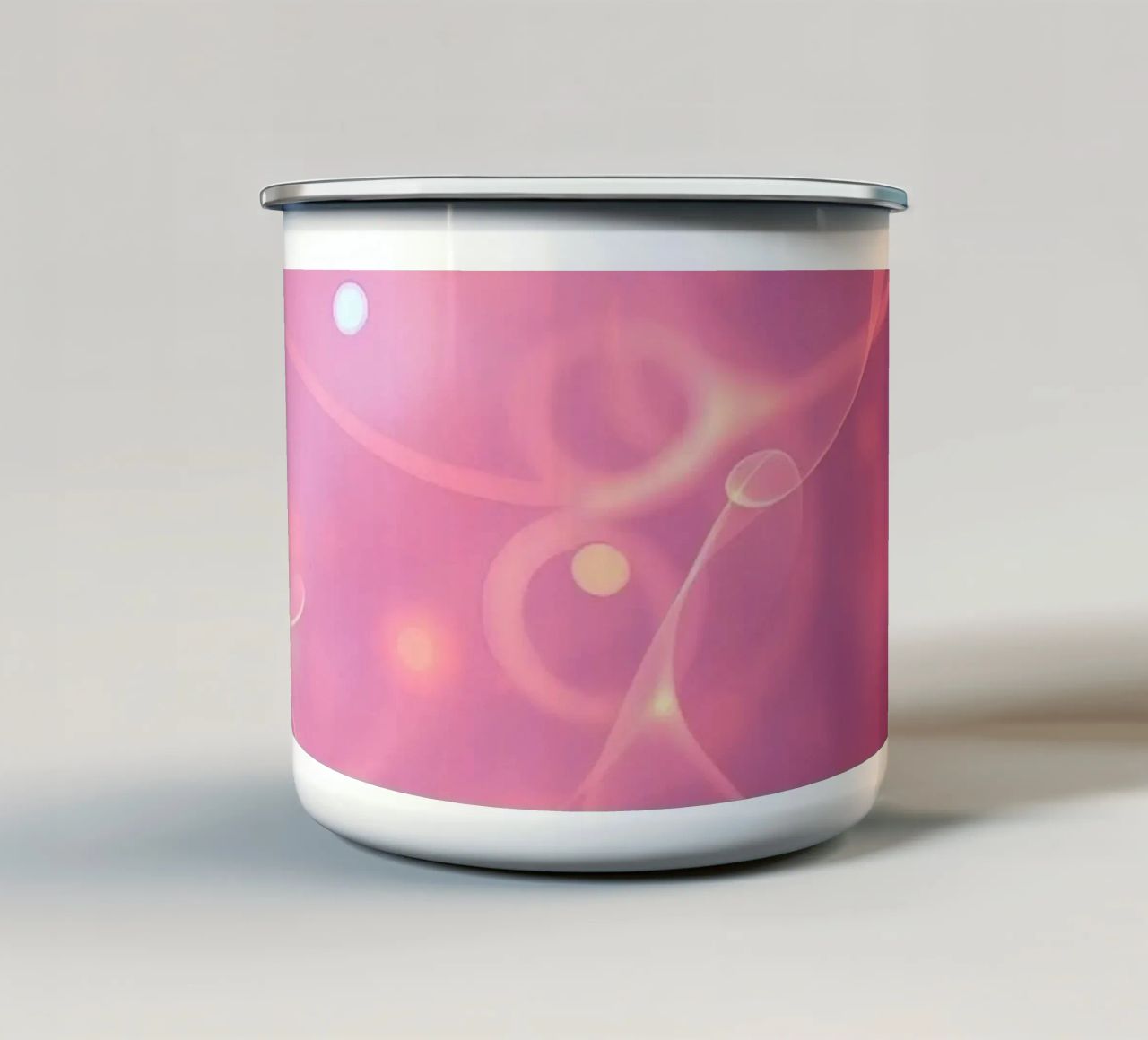 abstract with glowing patterns and soft colors enamel mug by DesignDoodle