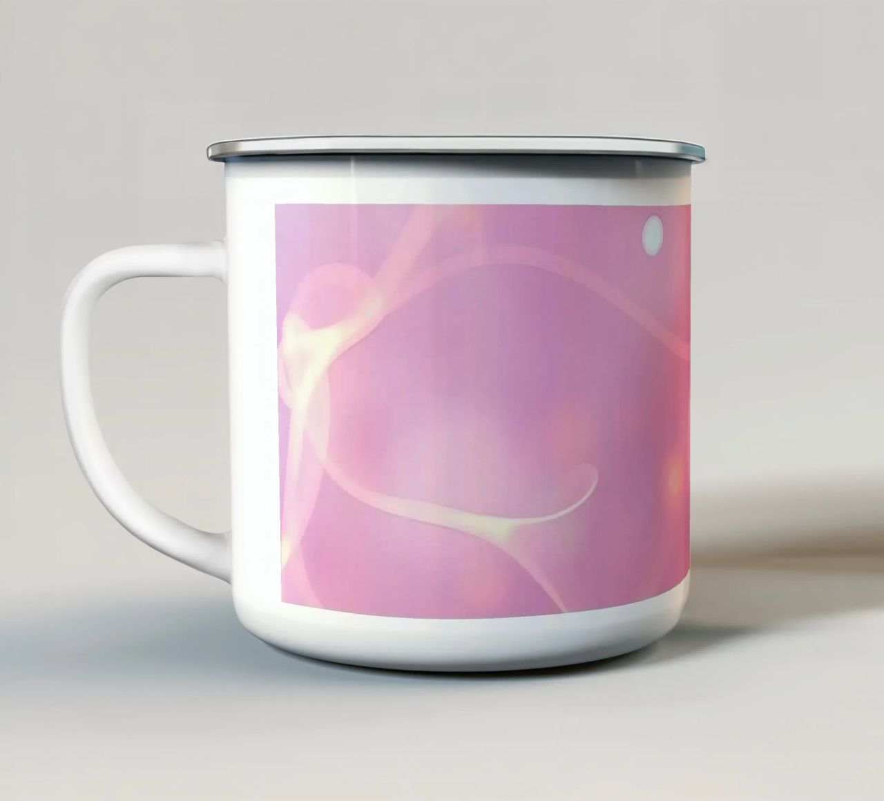 abstract with glowing patterns and soft colors enamel mug by DesignDoodle