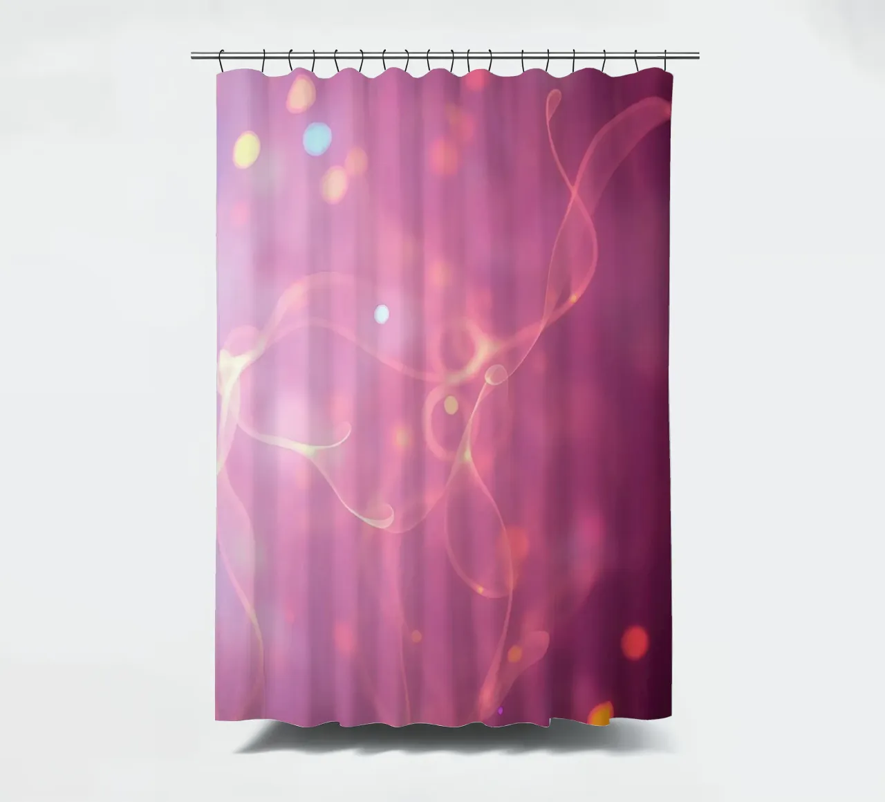abstract with glowing patterns and soft colors shower curtain by DesignDoodle