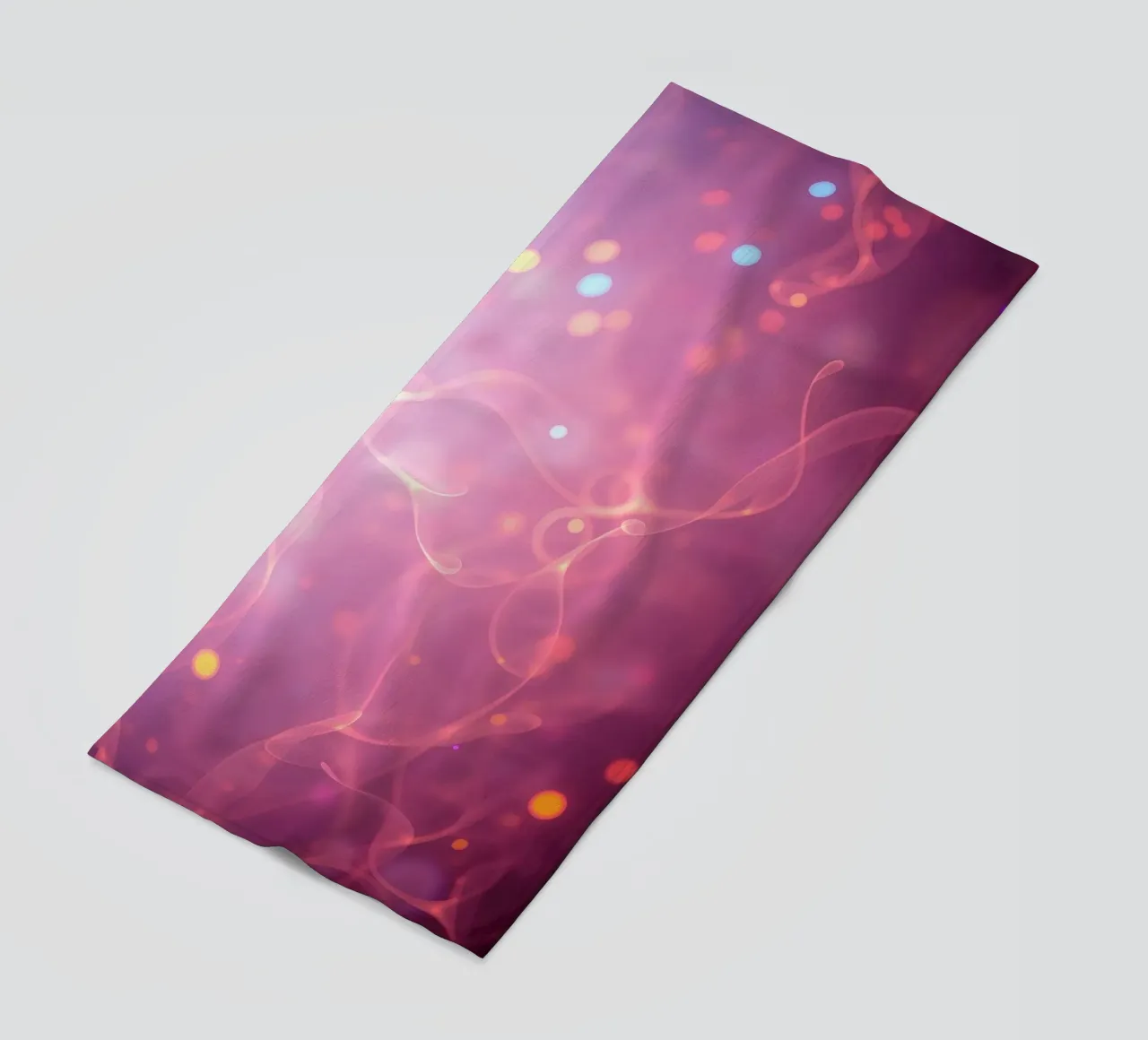 abstract with glowing patterns and soft colors beach towel by DesignDoodle