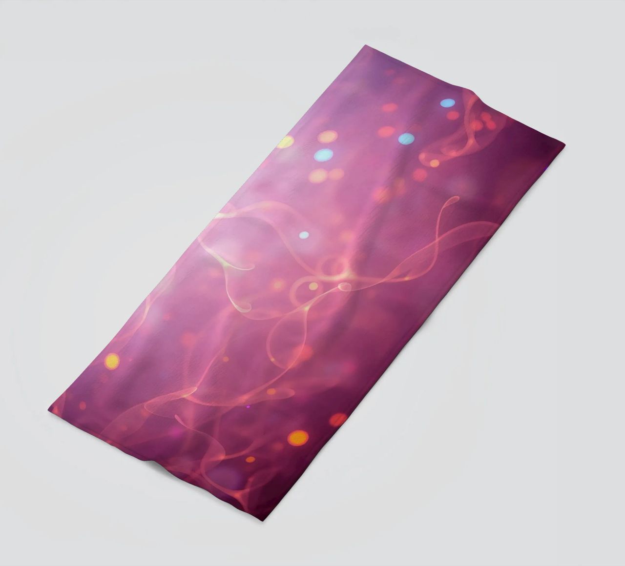 abstract with glowing patterns and soft colors beach towel by DesignDoodle