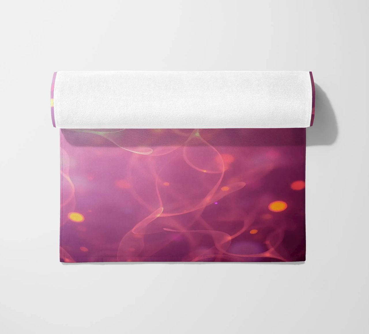 abstract with glowing patterns and soft colors beach towel by DesignDoodle