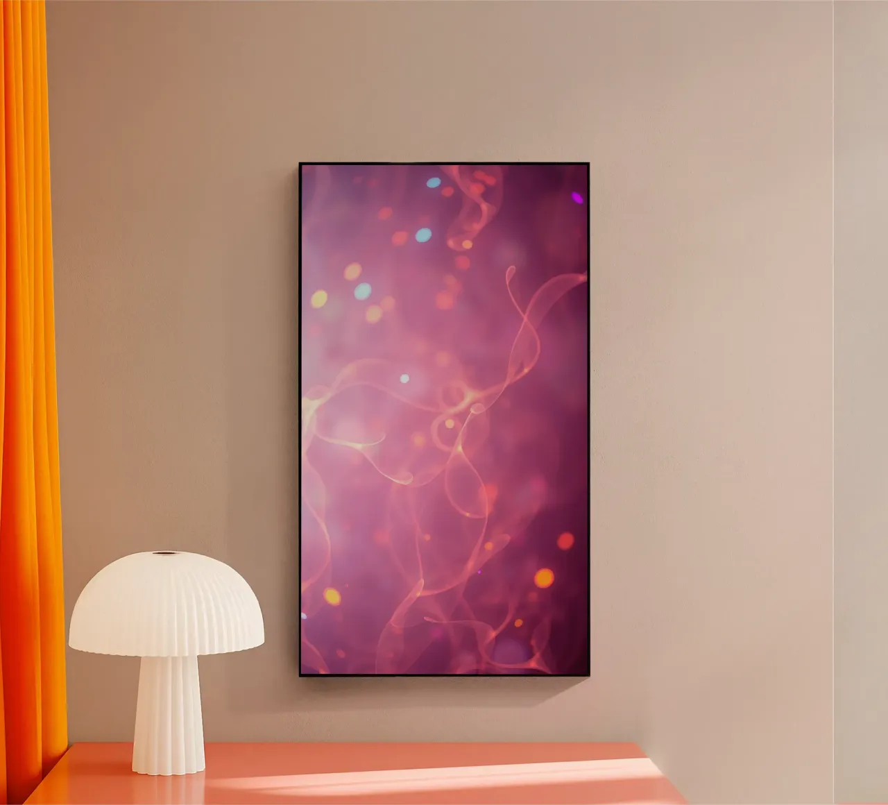 abstract with glowing patterns and soft colors acrylic glass by DesignDoodle
