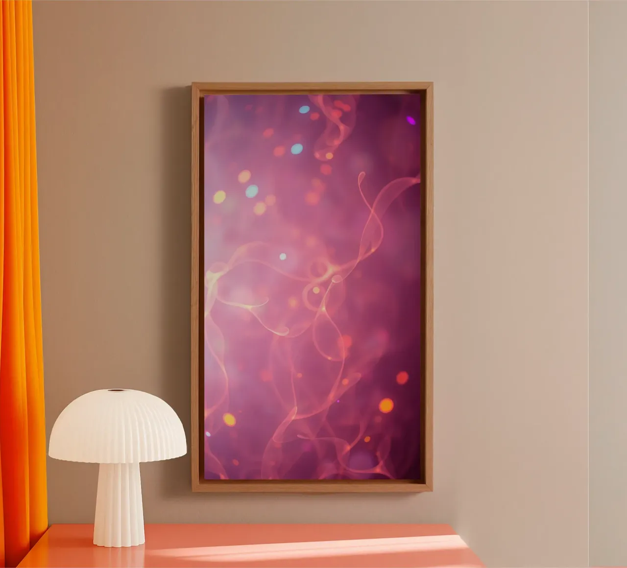 abstract with glowing patterns and soft colors canvas by DesignDoodle