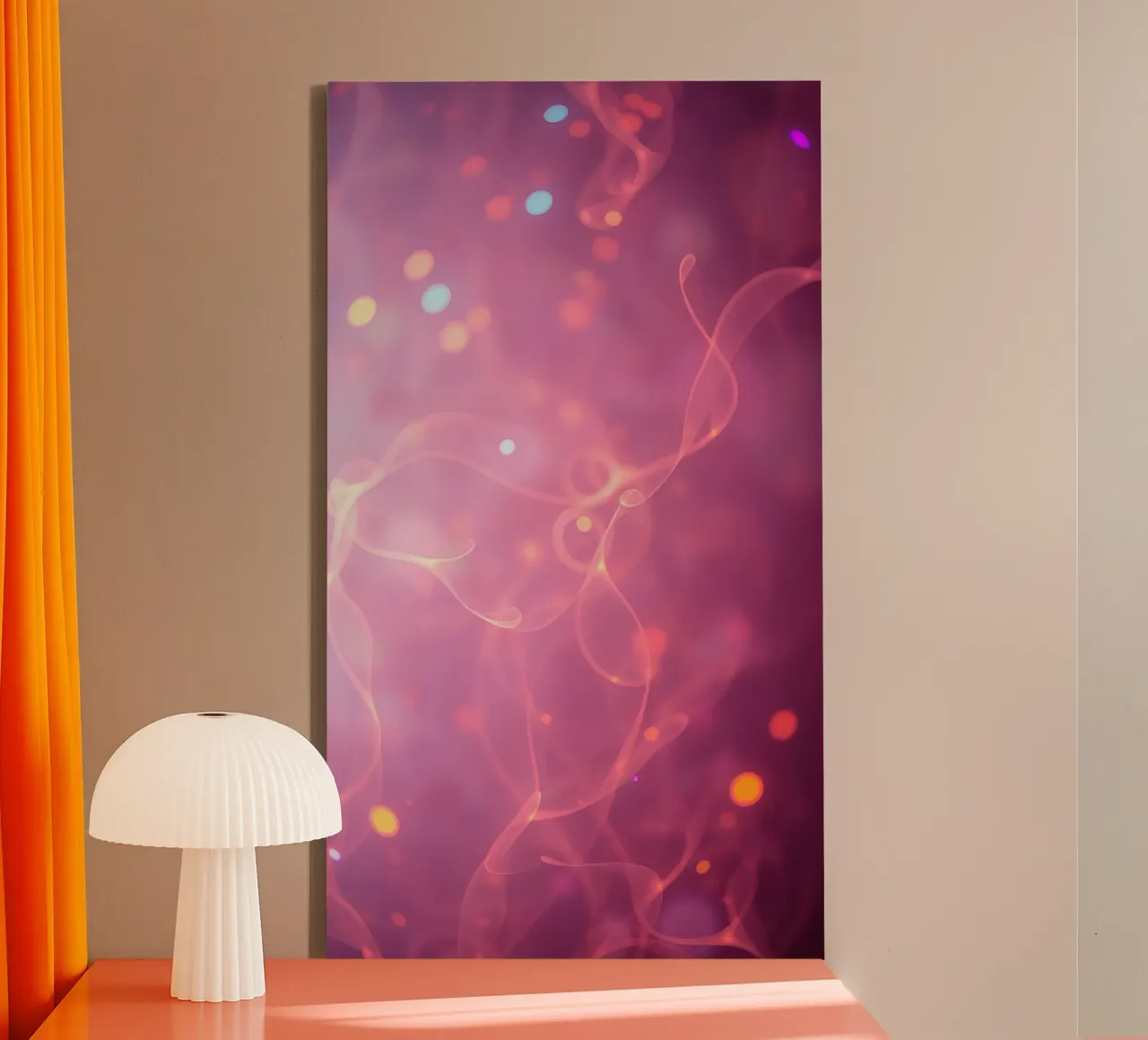 abstract with glowing patterns and soft colors canvas by DesignDoodle