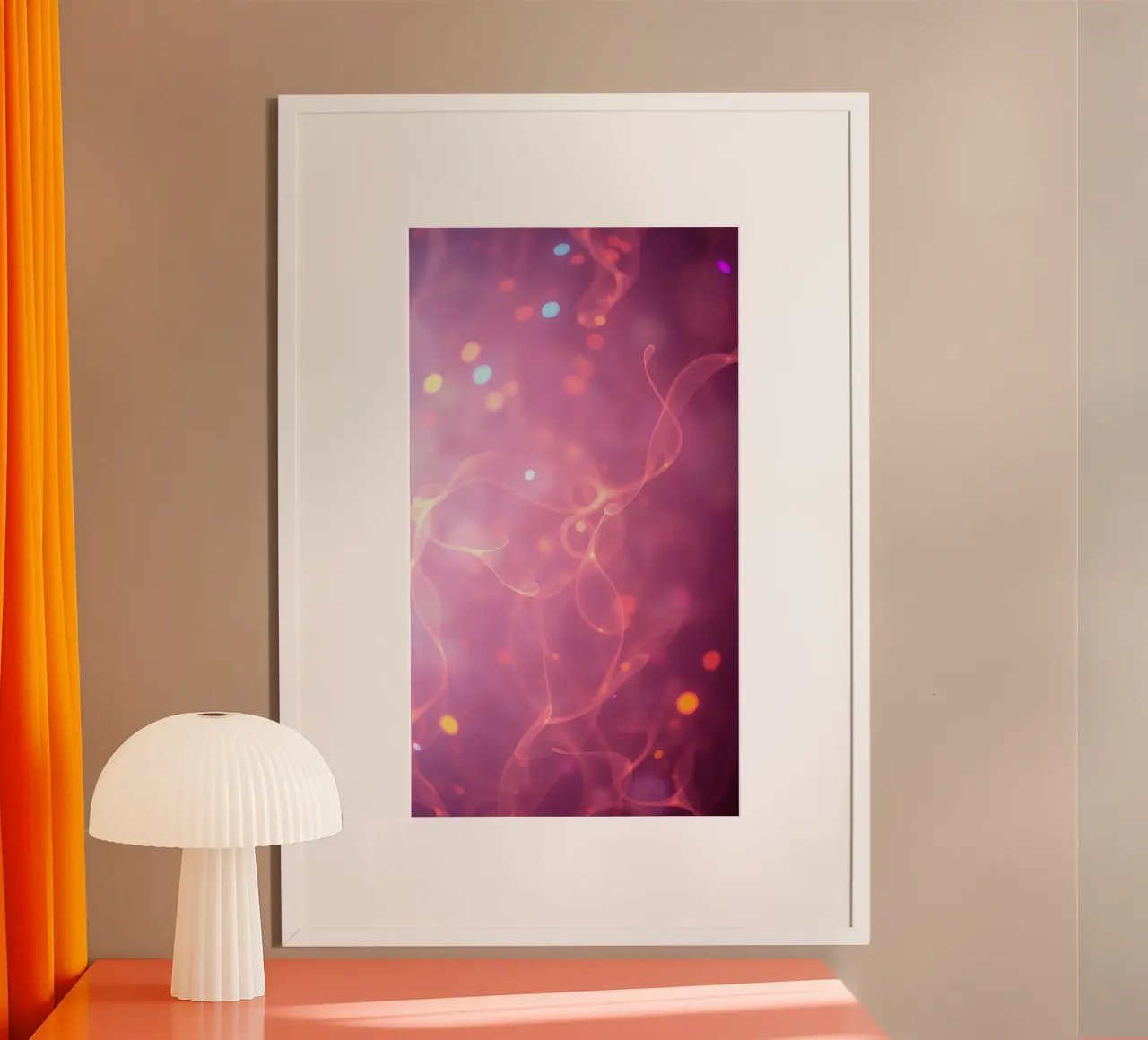 abstrait avec des motifs lumineux et des couleurs douces poster de DesignDoodle