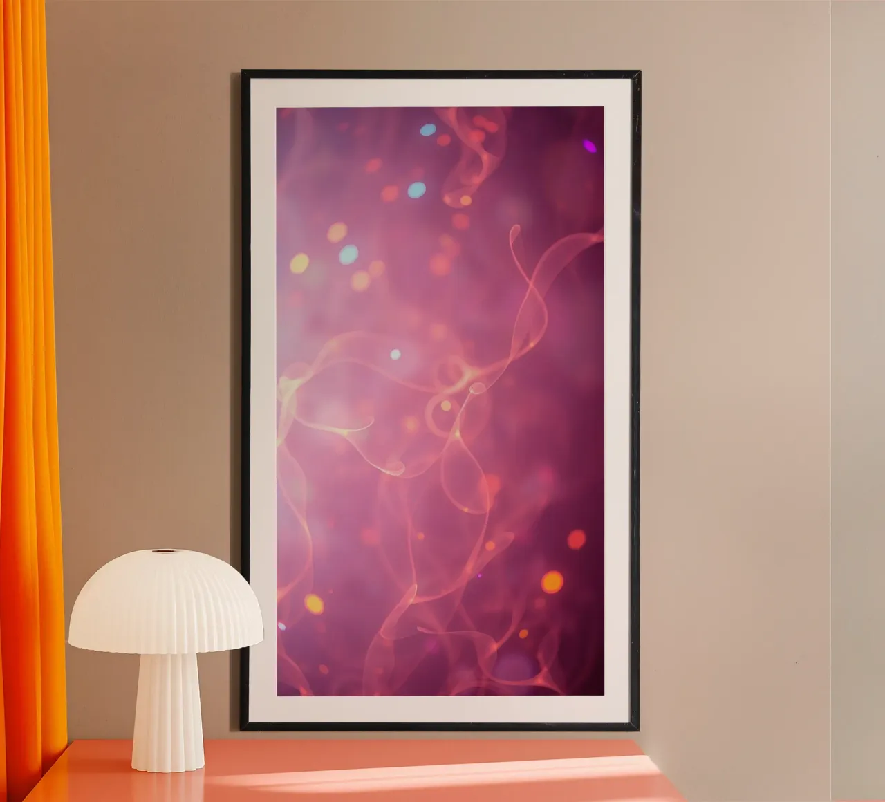abstrait avec des motifs lumineux et des couleurs douces poster de DesignDoodle