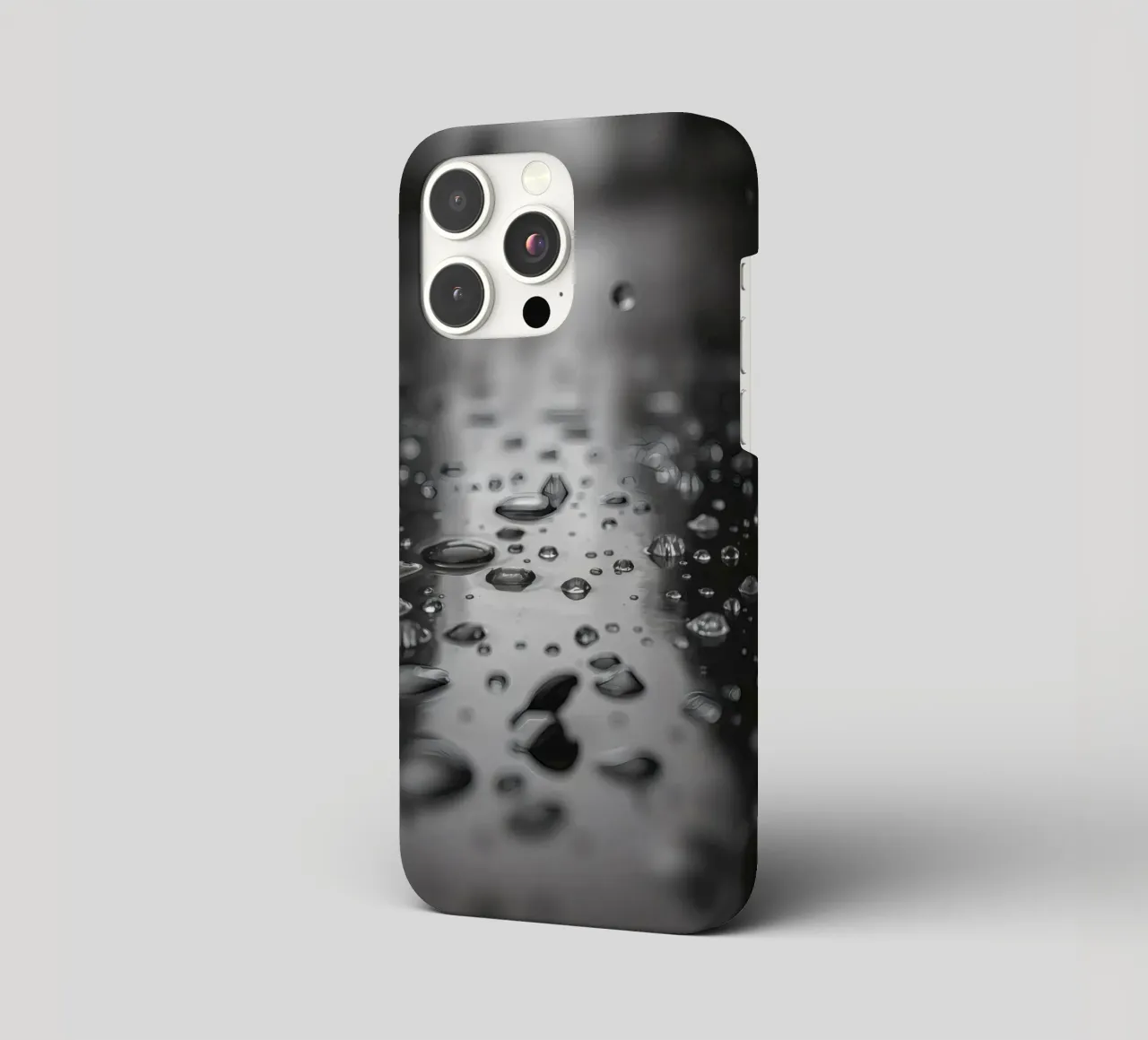 Raindrops creating reflections on a wet surface iphone case by DesignDoodle