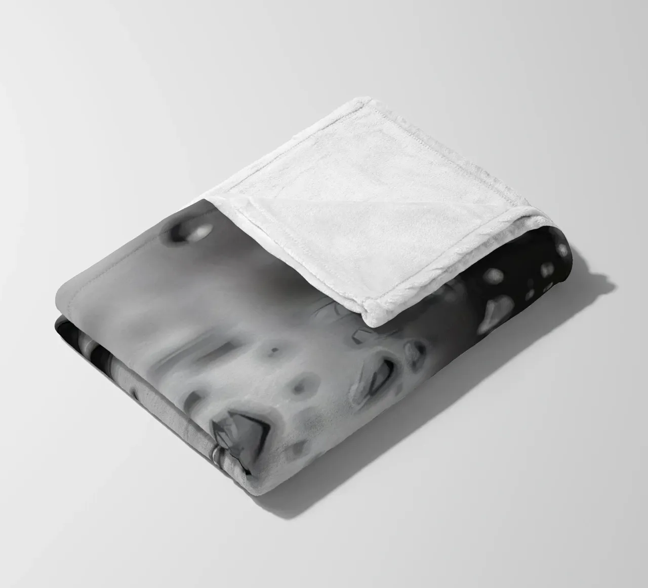 Raindrops creating reflections on a wet surface fleece blanket by DesignDoodle