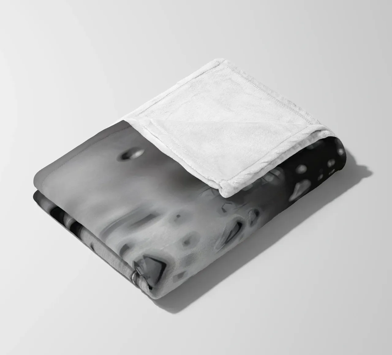 Raindrops creating reflections on a wet surface fleece blanket by DesignDoodle