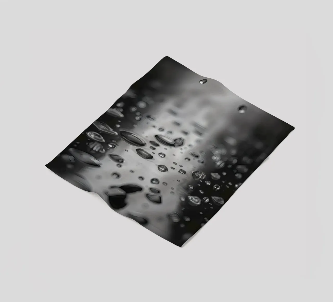 Raindrops creating reflections on a wet surface fleece blanket by DesignDoodle