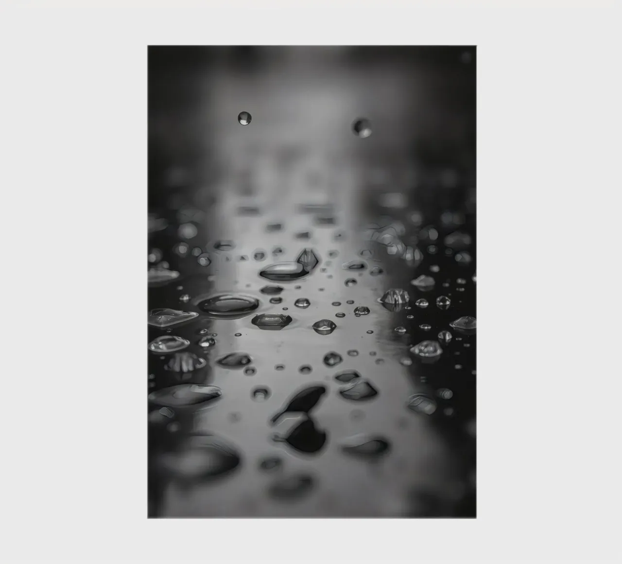 Raindrops creating reflections on a wet surface notebook by DesignDoodle