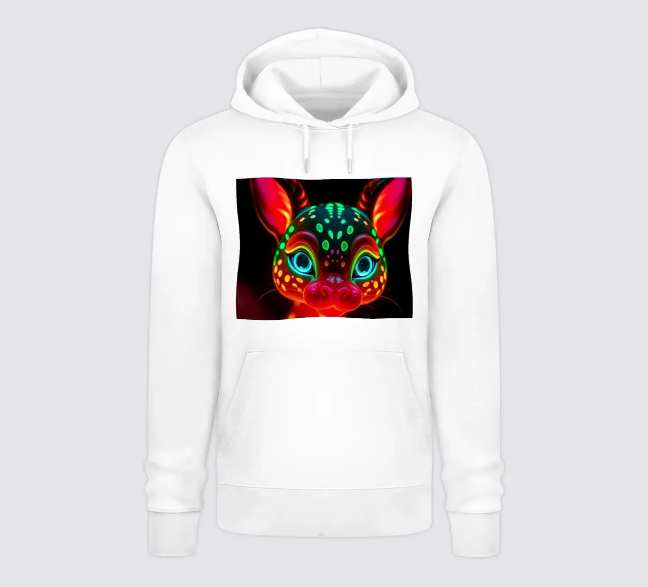 abstract deer design with glowing patterns hoodie by DesignDoodle