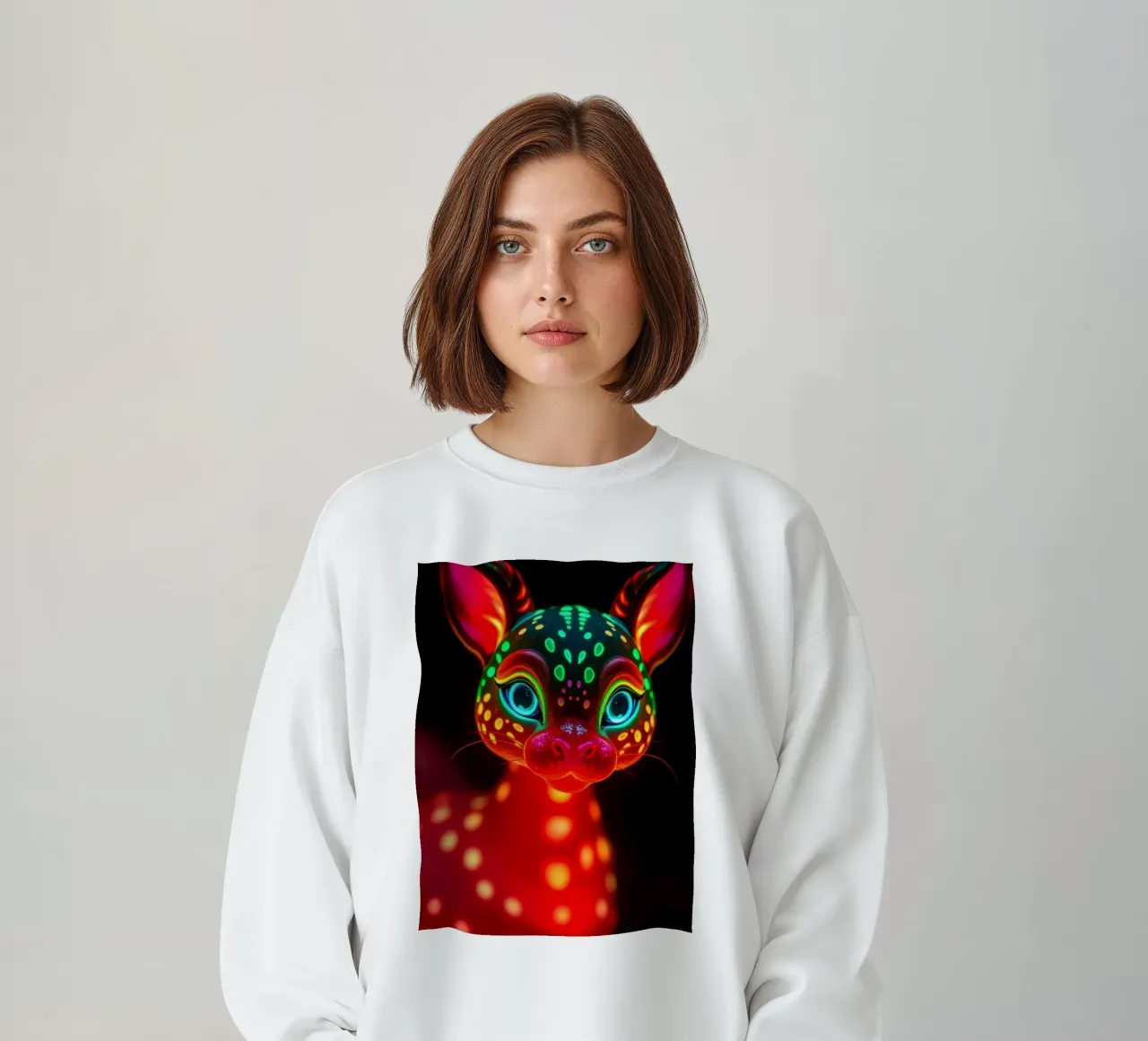 abstract deer design with glowing patterns sweatshirt by DesignDoodle